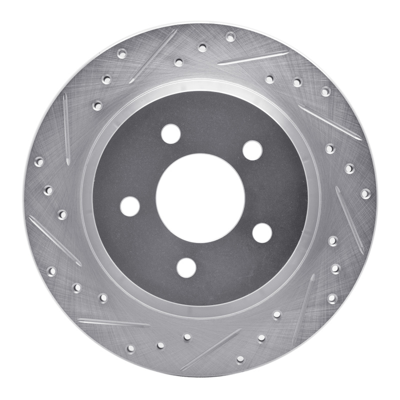 Ford Mustang Brake Rotor (1) - Rear Left - R1 Concepts - Drilled & Slotted - Silver - `94-`04 Ford Mustang Brake Rotor (1) - Rear Left - R1 Concepts - Drilled & Slotted - Silver - `94-`04